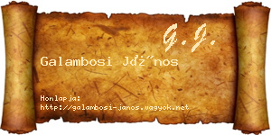 Galambosi János névjegykártya