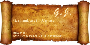 Galambosi János névjegykártya