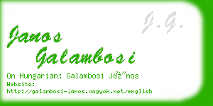 janos galambosi business card